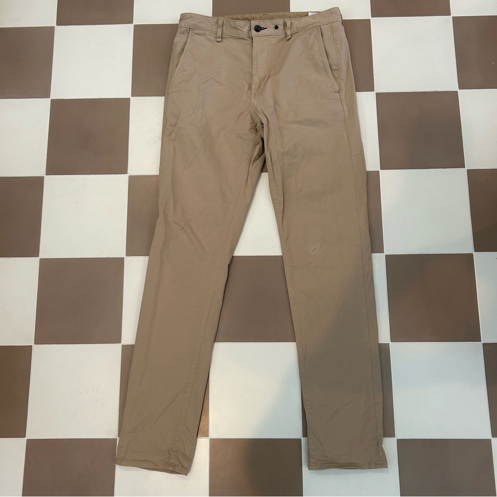 Rag and Bone Men’s Beige Khaki Mid Rise Straight Leg Cotton Pants Waist 32”